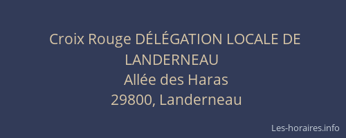 Croix Rouge D&Eacute;L&Eacute;GATION LOCALE DE LANDERNEAU