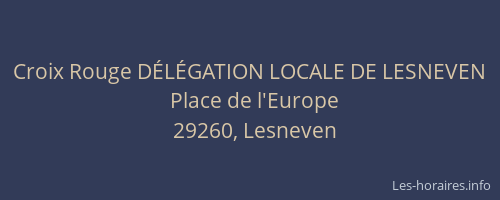 Croix Rouge D&Eacute;L&Eacute;GATION LOCALE DE LESNEVEN
