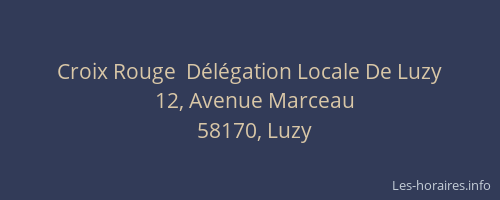 Croix Rouge  D&eacute;l&eacute;gation Locale De Luzy