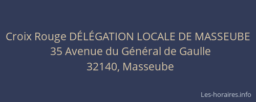 Croix Rouge D&Eacute;L&Eacute;GATION LOCALE DE MASSEUBE