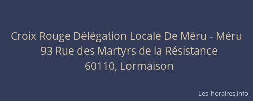 Croix Rouge D&eacute;l&eacute;gation Locale De M&eacute;ru - M&eacute;ru