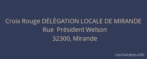 Croix Rouge D&Eacute;L&Eacute;GATION LOCALE DE MIRANDE
