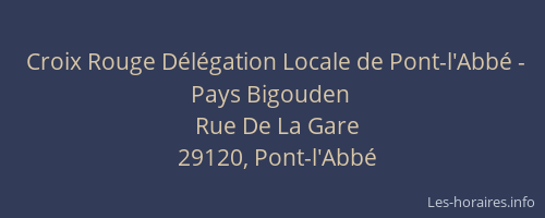 Croix Rouge D&eacute;l&eacute;gation Locale de Pont-l'Abb&eacute; - Pays Bigouden