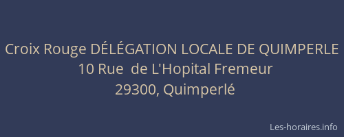Croix Rouge DÉLÉGATION LOCALE DE QUIMPERLE
