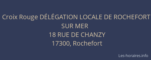 Croix Rouge D&Eacute;L&Eacute;GATION LOCALE DE ROCHEFORT SUR MER