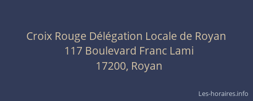 Croix Rouge D&eacute;l&eacute;gation Locale de Royan