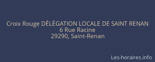 Croix Rouge D&Eacute;L&Eacute;GATION LOCALE DE SAINT RENAN