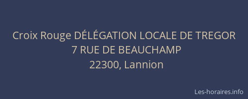 Croix Rouge D&Eacute;L&Eacute;GATION LOCALE DE TREGOR