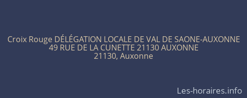 Croix Rouge D&Eacute;L&Eacute;GATION LOCALE DE VAL DE SAONE-AUXONNE