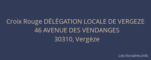 Croix Rouge D&Eacute;L&Eacute;GATION LOCALE DE VERGEZE