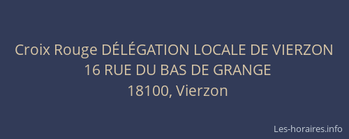 Croix Rouge D&Eacute;L&Eacute;GATION LOCALE DE VIERZON