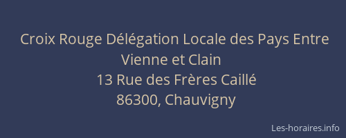 Croix Rouge D&eacute;l&eacute;gation Locale des Pays Entre Vienne et Clain