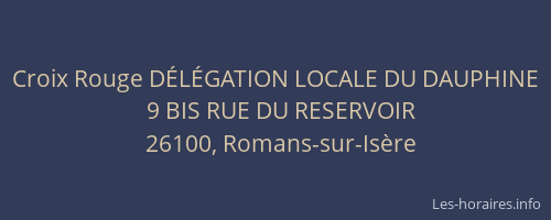 Croix Rouge D&Eacute;L&Eacute;GATION LOCALE DU DAUPHINE