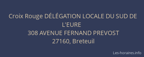 Croix Rouge D&Eacute;L&Eacute;GATION LOCALE DU SUD DE L'EURE