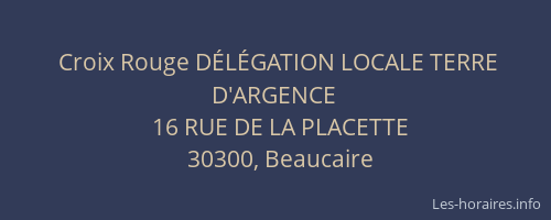 Croix Rouge D&Eacute;L&Eacute;GATION LOCALE TERRE D'ARGENCE