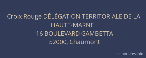 Croix Rouge D&Eacute;L&Eacute;GATION TERRITORIALE DE LA HAUTE-MARNE