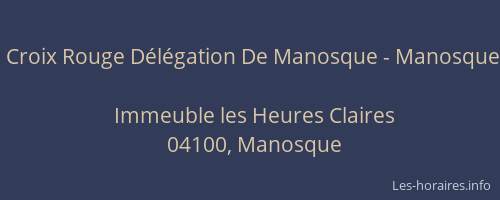 Croix Rouge Délégation De Manosque - Manosque