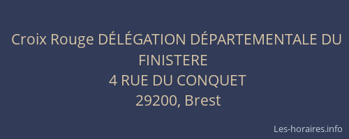 Croix Rouge DÉLÉGATION DÉPARTEMENTALE DU FINISTERE