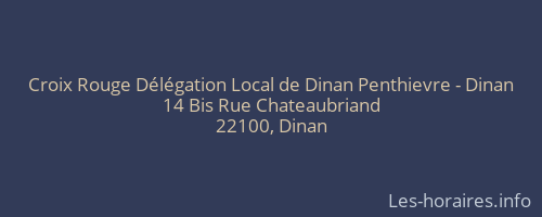 Croix Rouge Délégation Local de Dinan Penthievre - Dinan