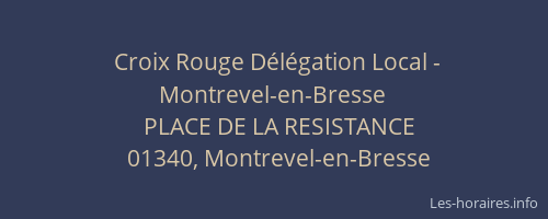 Croix Rouge Délégation Local - Montrevel-en-Bresse