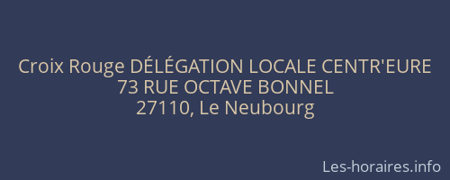 Croix Rouge DÉLÉGATION LOCALE CENTR'EURE
