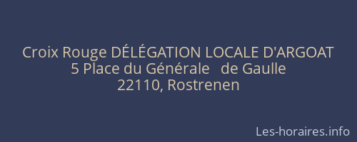 Croix Rouge DÉLÉGATION LOCALE D'ARGOAT