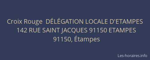 Croix Rouge  DÉLÉGATION LOCALE D'ETAMPES