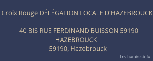 Croix Rouge DÉLÉGATION LOCALE D'HAZEBROUCK