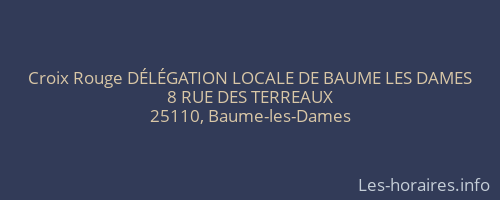 Croix Rouge DÉLÉGATION LOCALE DE BAUME LES DAMES