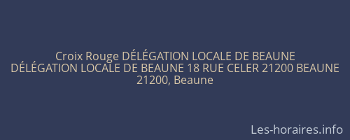 Croix Rouge DÉLÉGATION LOCALE DE BEAUNE