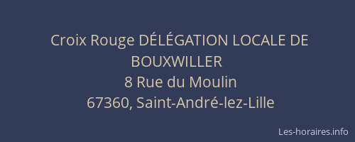 Croix Rouge DÉLÉGATION LOCALE DE BOUXWILLER