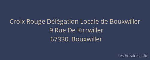 Croix Rouge Délégation Locale de Bouxwiller