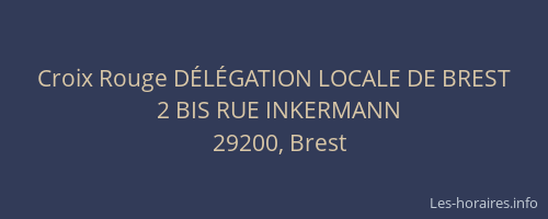 Croix Rouge DÉLÉGATION LOCALE DE BREST