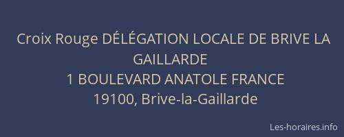 Croix Rouge DÉLÉGATION LOCALE DE BRIVE LA GAILLARDE