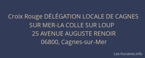 Croix Rouge DÉLÉGATION LOCALE DE CAGNES SUR MER-LA COLLE SUR LOUP