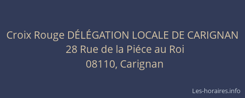 Croix Rouge DÉLÉGATION LOCALE DE CARIGNAN