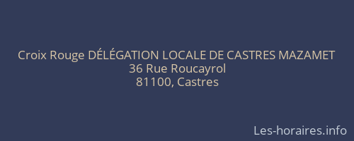 Croix Rouge DÉLÉGATION LOCALE DE CASTRES MAZAMET