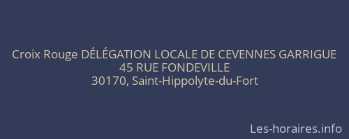 Croix Rouge DÉLÉGATION LOCALE DE CEVENNES GARRIGUE