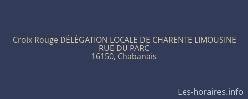 Croix Rouge DÉLÉGATION LOCALE DE CHARENTE LIMOUSINE