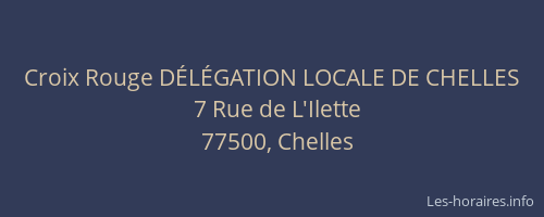 Croix Rouge DÉLÉGATION LOCALE DE CHELLES
