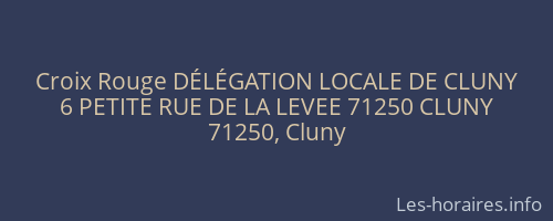 Croix Rouge DÉLÉGATION LOCALE DE CLUNY