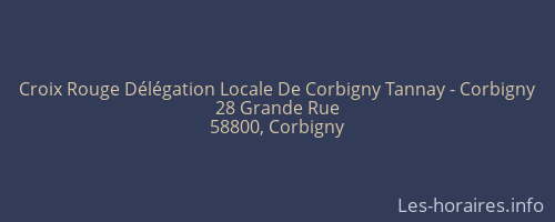Croix Rouge Délégation Locale De Corbigny Tannay - Corbigny
