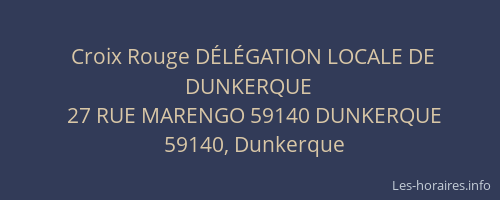 Croix Rouge DÉLÉGATION LOCALE DE DUNKERQUE