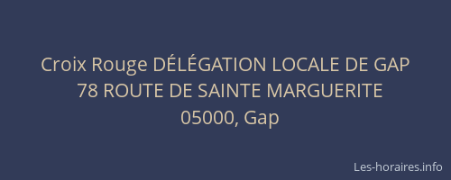 Croix Rouge DÉLÉGATION LOCALE DE GAP
