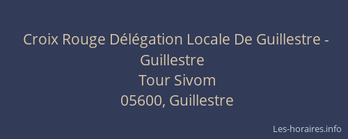 Croix Rouge Délégation Locale De Guillestre - Guillestre