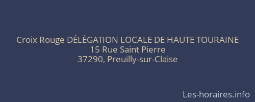 Croix Rouge DÉLÉGATION LOCALE DE HAUTE TOURAINE