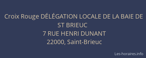 Croix Rouge DÉLÉGATION LOCALE DE LA BAIE DE ST BRIEUC