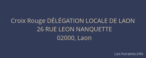 Croix Rouge DÉLÉGATION LOCALE DE LAON