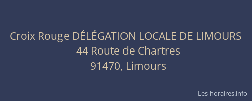 Croix Rouge DÉLÉGATION LOCALE DE LIMOURS