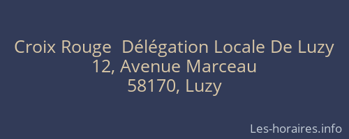 Croix Rouge  Délégation Locale De Luzy